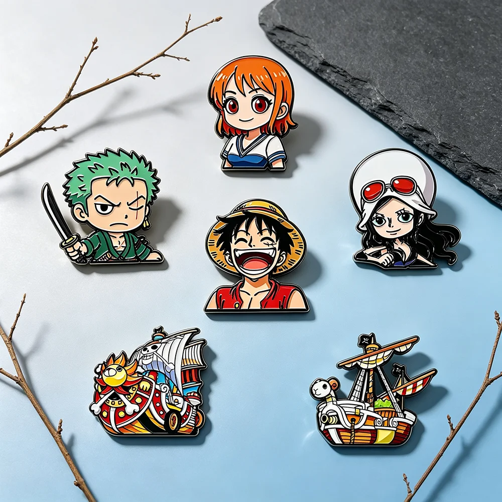 Enamel Pin Set - 6pcs Cartoon Pirate Enamel Pins Set