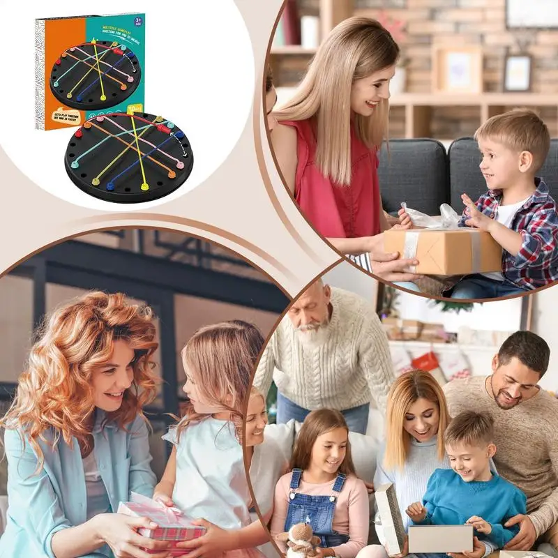 Kid Social Board Game Rope Knots Puzzle Color Line Twisted Connected Ropes Sorting Logic Thinking Challenge Strategy Table Game