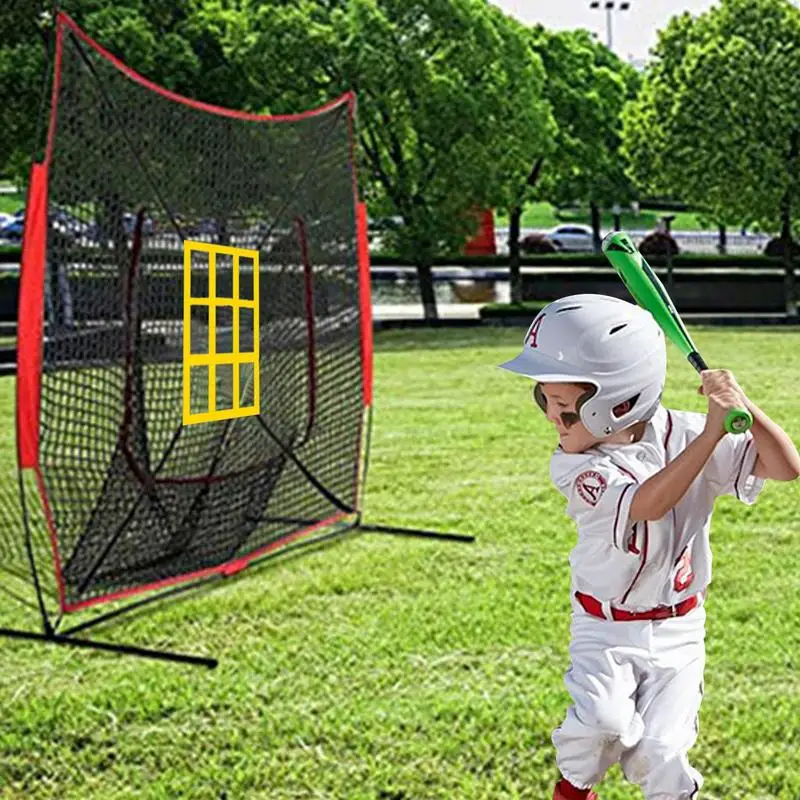 Red de práctica de béisbol portátil, Red de entrenamiento de bateo, red de respaldo para golpear y Pitching