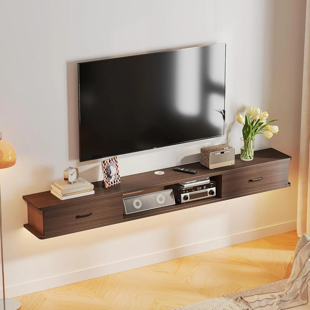 

47'' Wall-Mounted Floating TV Stand with 2 Doors
