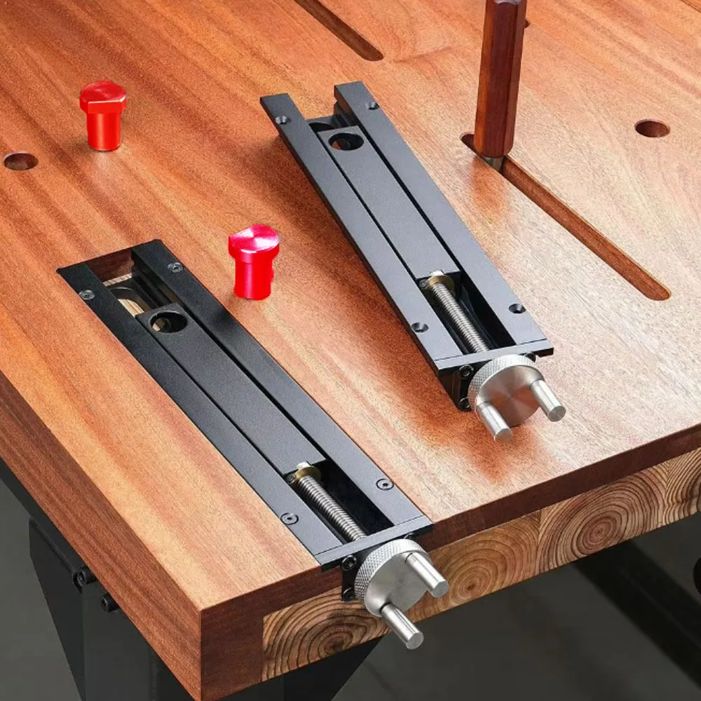 

Новые универсальные быстрозажимные инерционные тиски для деревообрабатывающего стола, сверхмощные тиски-струбцины для верстака 0-110 мм, зажим для стола с отверстиями 20 мм