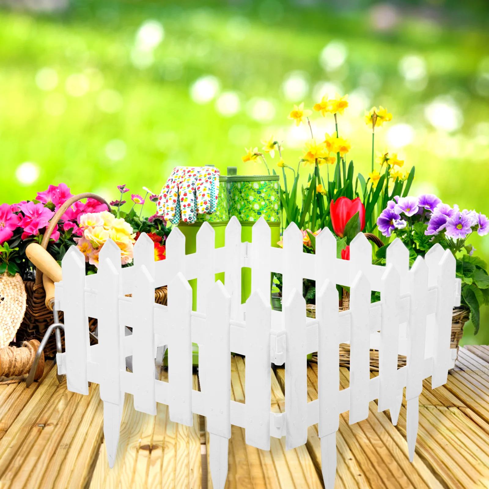 

5pcs Garden Fence Plastic Borders Edging Yard Landscape Baby Animal Barriers Reusable Easy Install Sturdy Long Time Patio Dog