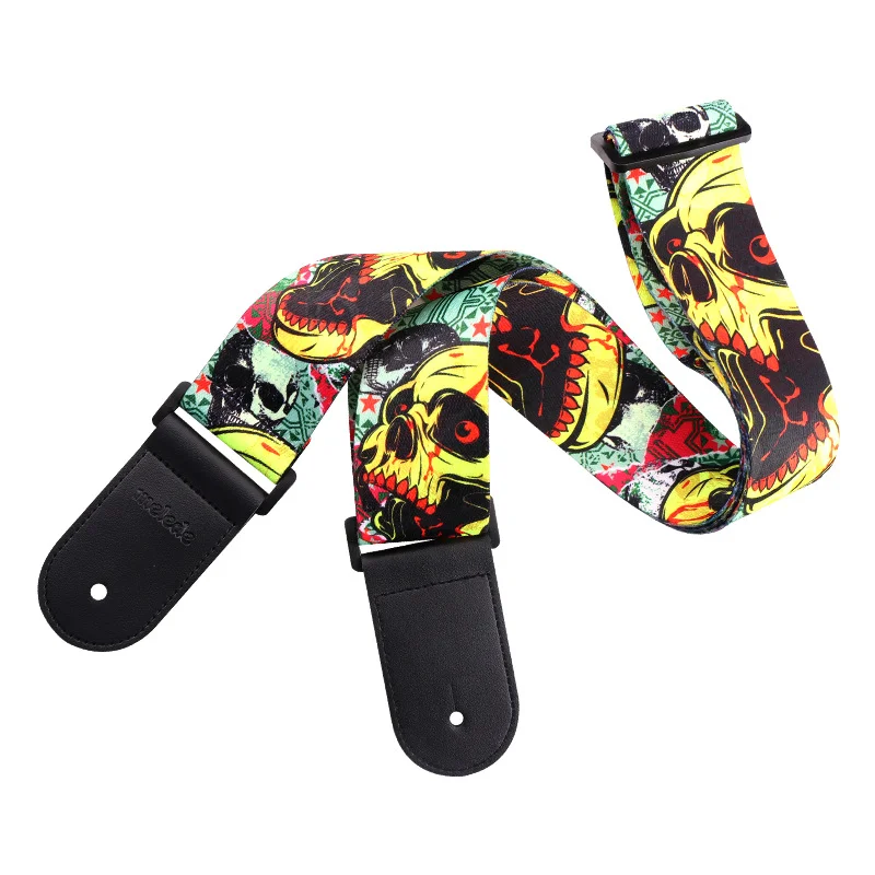 National Guitar Straps, Fluorescent Shoulder Parts, Skull Color, Acoustic Guitar