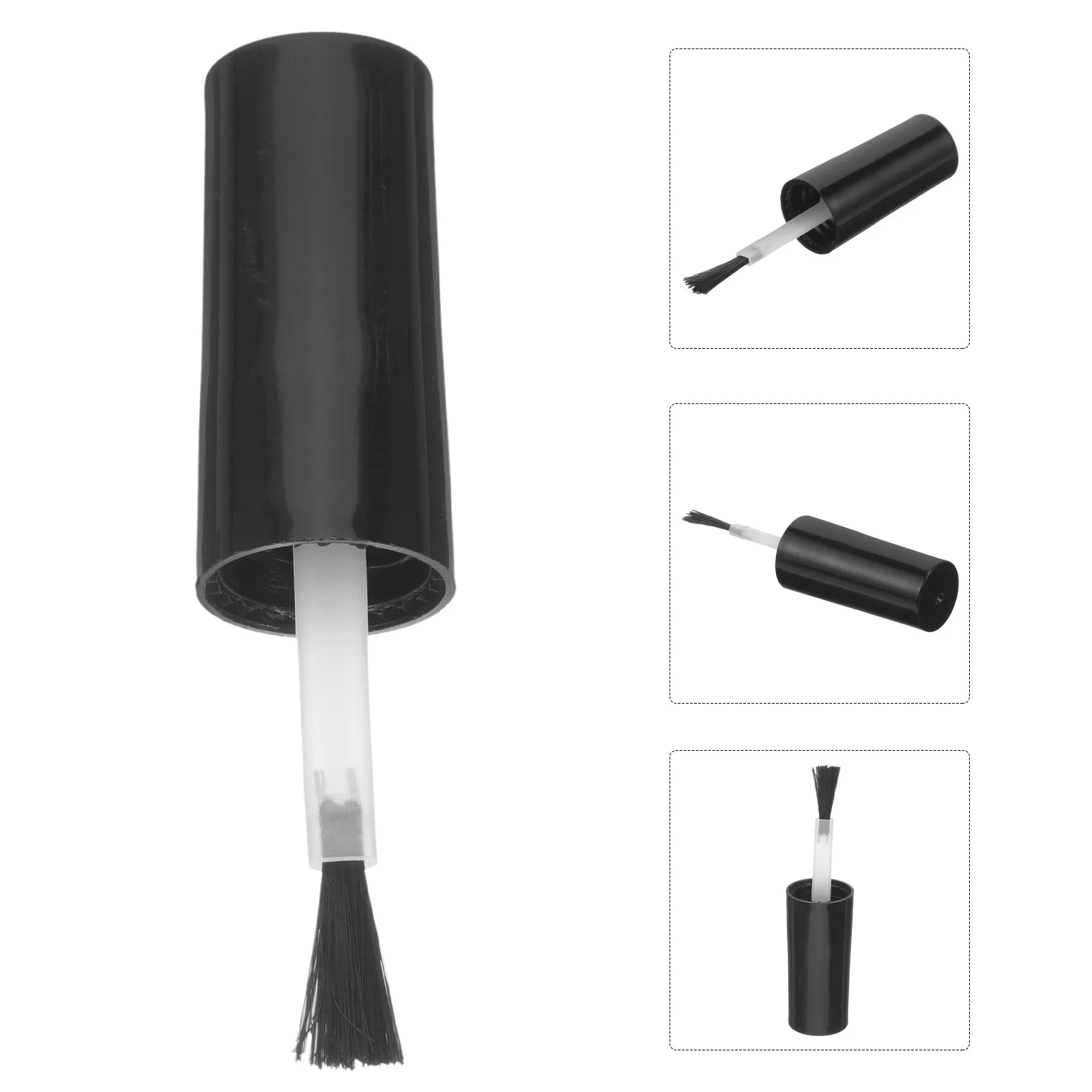 

10Pcs Replacement Nail Art Brushes Fine Tip Reusable Applicator for Gel Polish Dip Liquid Nail Design Kit Black