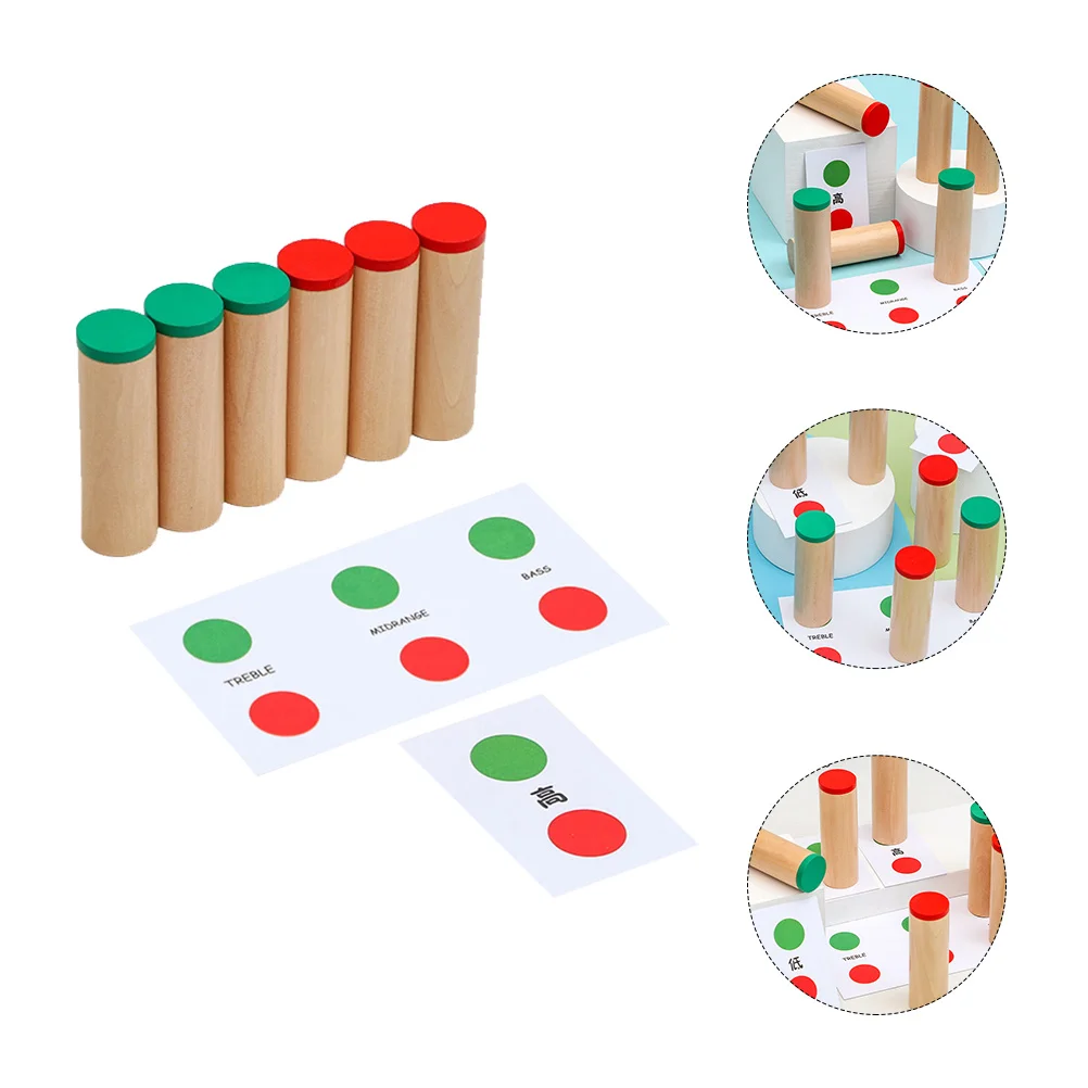 

1Set Wooden Sound Tube Auditory Training Educational Plaything Kids Color Recognition Hand Eye Coordination Cognitive