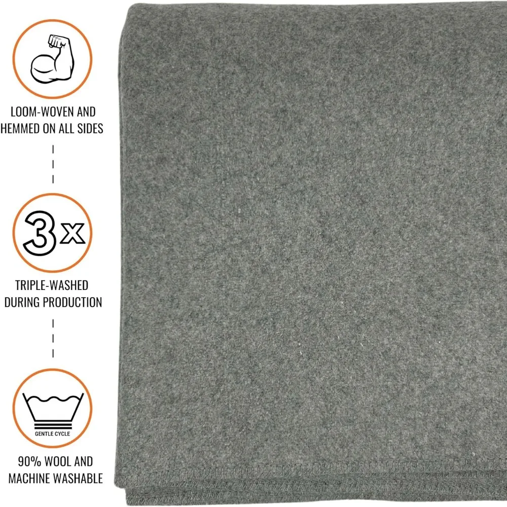 بطانية صوف قابلة للتنفس من King Size Arcturus Tahoe لراحة عامة - سميكة، قابلة للغسل، 90 × 108 بوصة #2