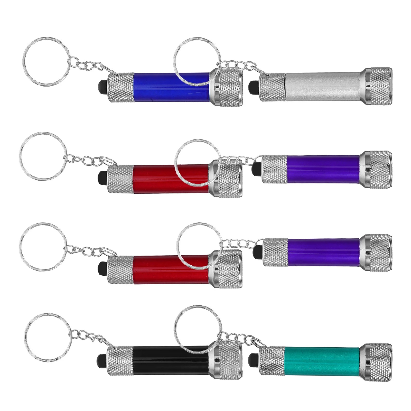 

8pcs Keychain Flashlight LED Mini Portable Torch Durable Aluminum Night Camping Biking Outdoor Small Lightweight