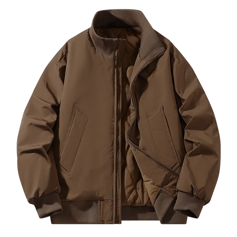 

Men's Stand Up Collar Business Casual Warm Cotton Parkas Trendy Brand Jacket Outdoor Windproof Baseball Collar Cotton Parkas