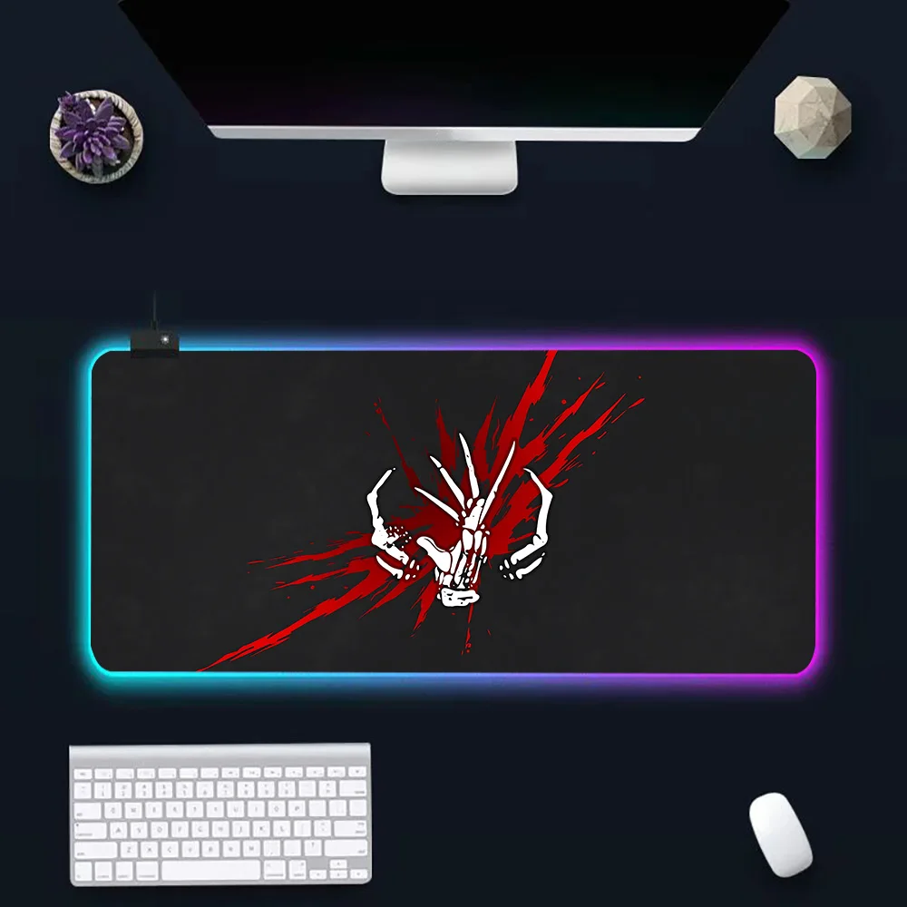 Game D-Dead by D-Daylight RGB Pc Gamer Keyboard Mouse Pad Mousepad LED Glowing Mouse Mats Rubber Gaming Computer Mausepad