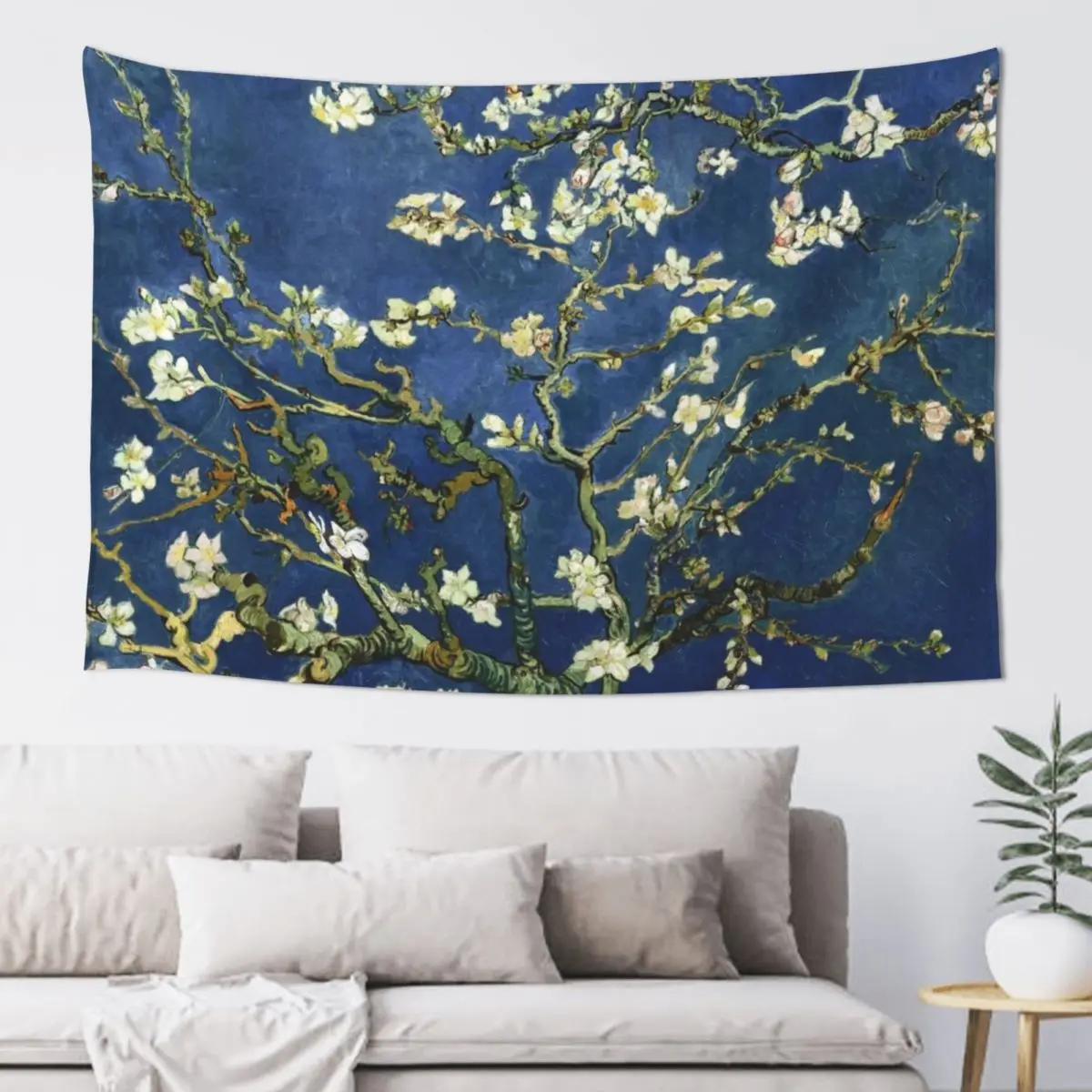 

Almond Blossoms - Vincent Van Gogh (dark blue) Tapestry Outdoor Decoration House Decoration Decorations For Room Tapestry