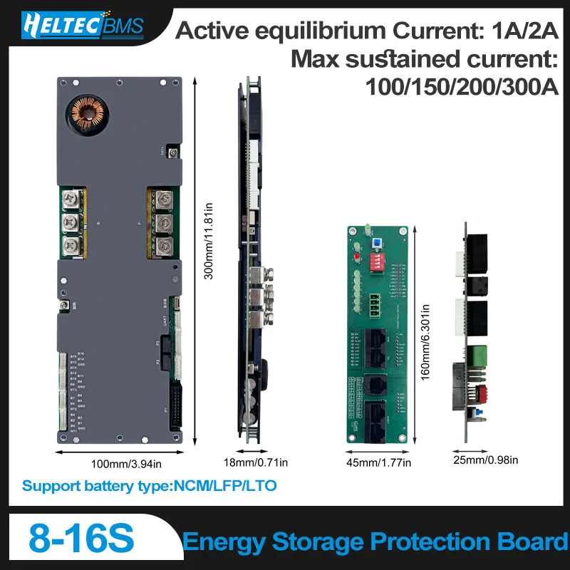 

JK Inverter BMS 8S 16S 100A 150A 200A 300A 8S-16S Family Energy Storage Lifepo4/Li-ion/LTO for Deye Victron Inverter