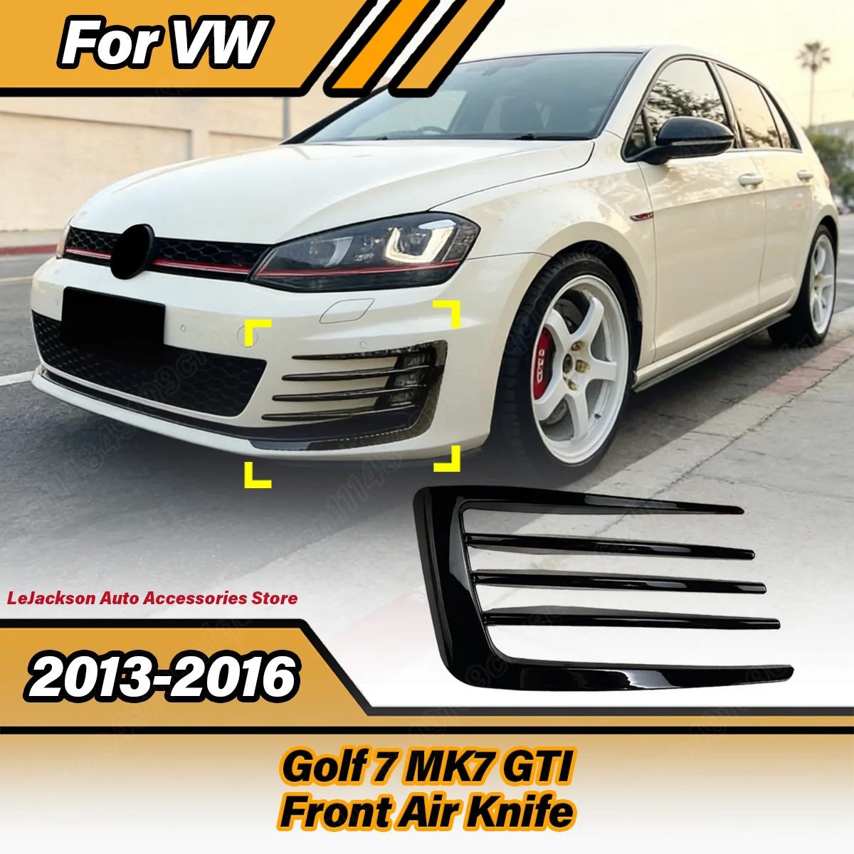 

For VW Golf 7 MK7 GTI 2013 2014 2015 2016 Automobile Front Air Knife Car Front Canards ABS Body Decorate Modification Kit