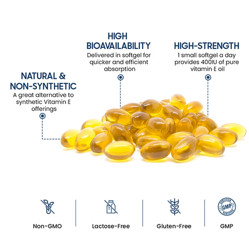 Bielov-Vitamina E Suporta a Nutrição do Sistema Imunológico e da Pele, Antioxidante Natural, Ajuda a Pele e a Saúde do Coração