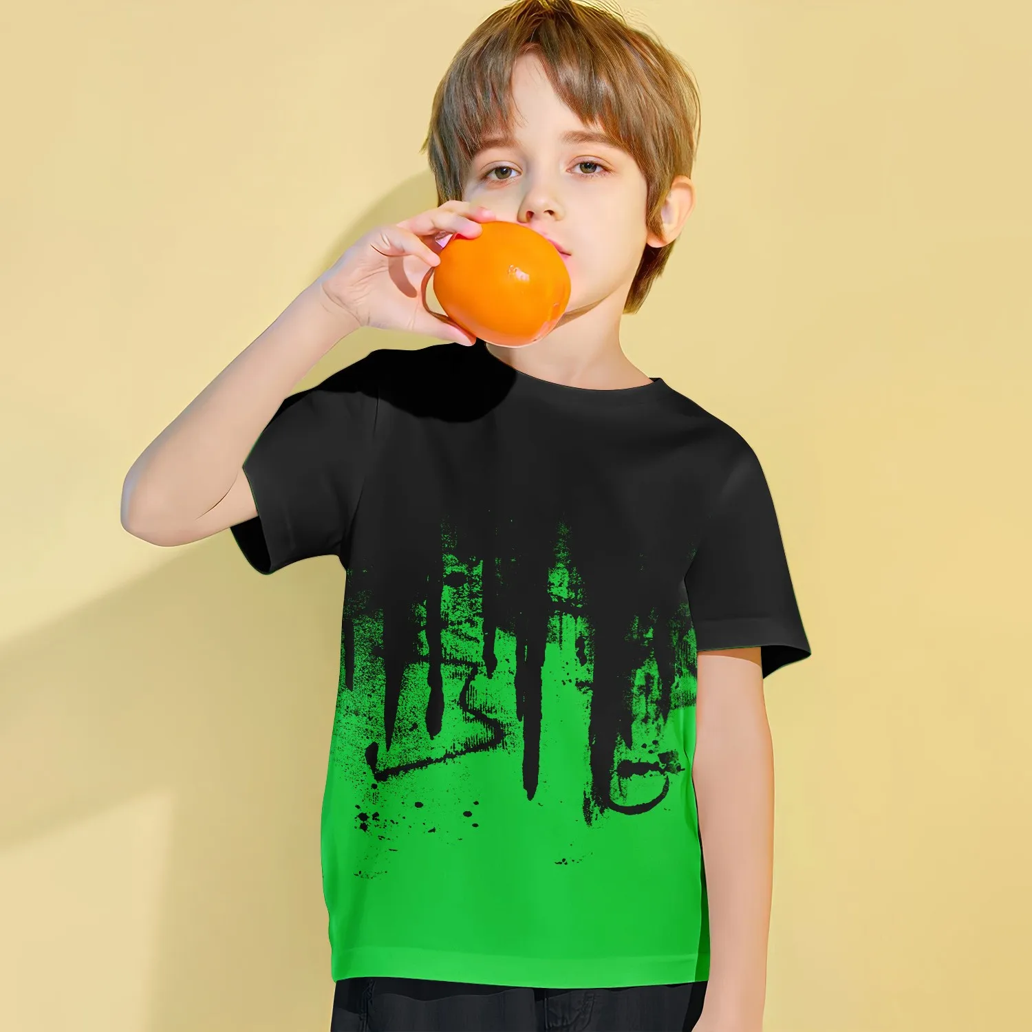 T-Shirts for Children Short Sleeve 3D Speckle Print Boy Tshirt Kids Summer Clothes Casual Fashion Round Neck Children's Clothing