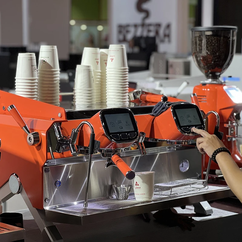 Professional Electric Stainless Steel 2 Group Semi-Automatic Espresso Machine Commercial Use 240 Cup/Hour Capacity