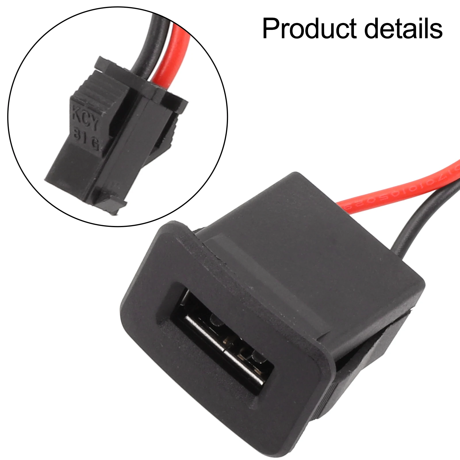 USB 2.0 Female Power Jack USB2.0 Charging Port Connector With Cable USB Charger Socket For Central Control Panel 5V 1A