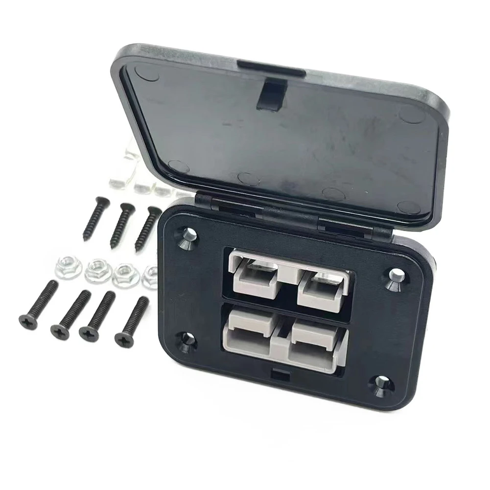 Montagem dupla nivelada para conector Anderson Plug, suporte nivelado, tampa do painel para caravana, iate, 50A, 1pc