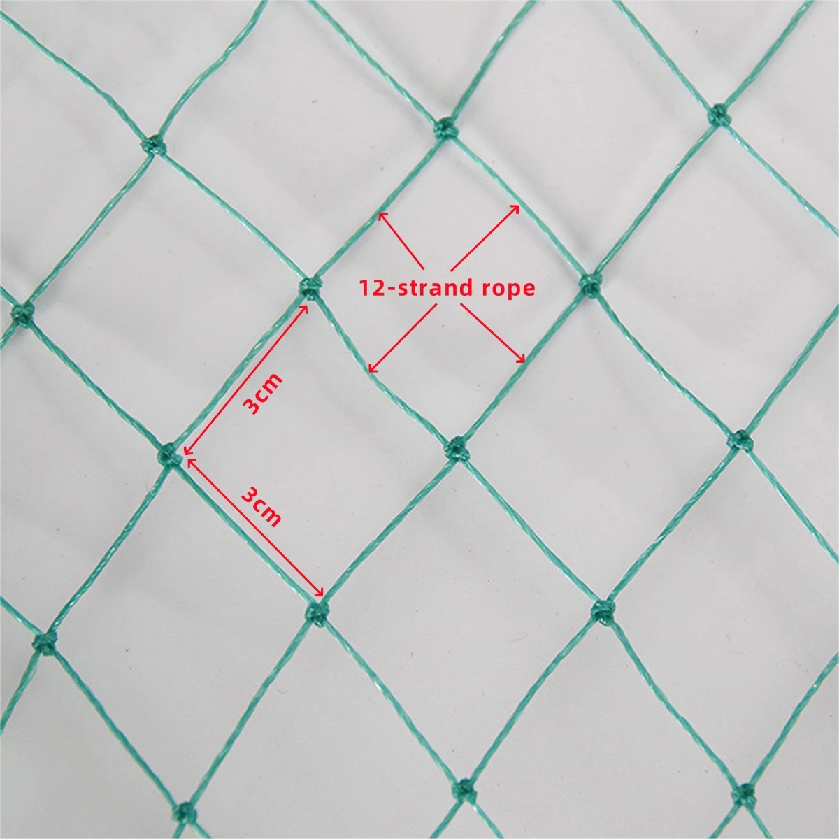 20/50m Length Poultry Breeding Net Bird-proof Net 12-Strand Rope 3cm Mesh Chicken Protective Net Farm Breeding Cage Fittings