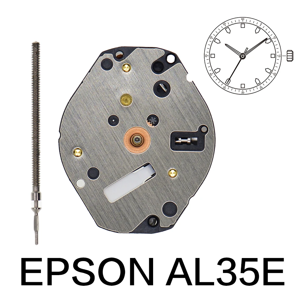 EPSON-AL35 ساعة حركة كوارتز ، مقبض حركة ، A35 ، غير تقويم ، ثلاثة إبرة ، عالية الدقة ، استبدال