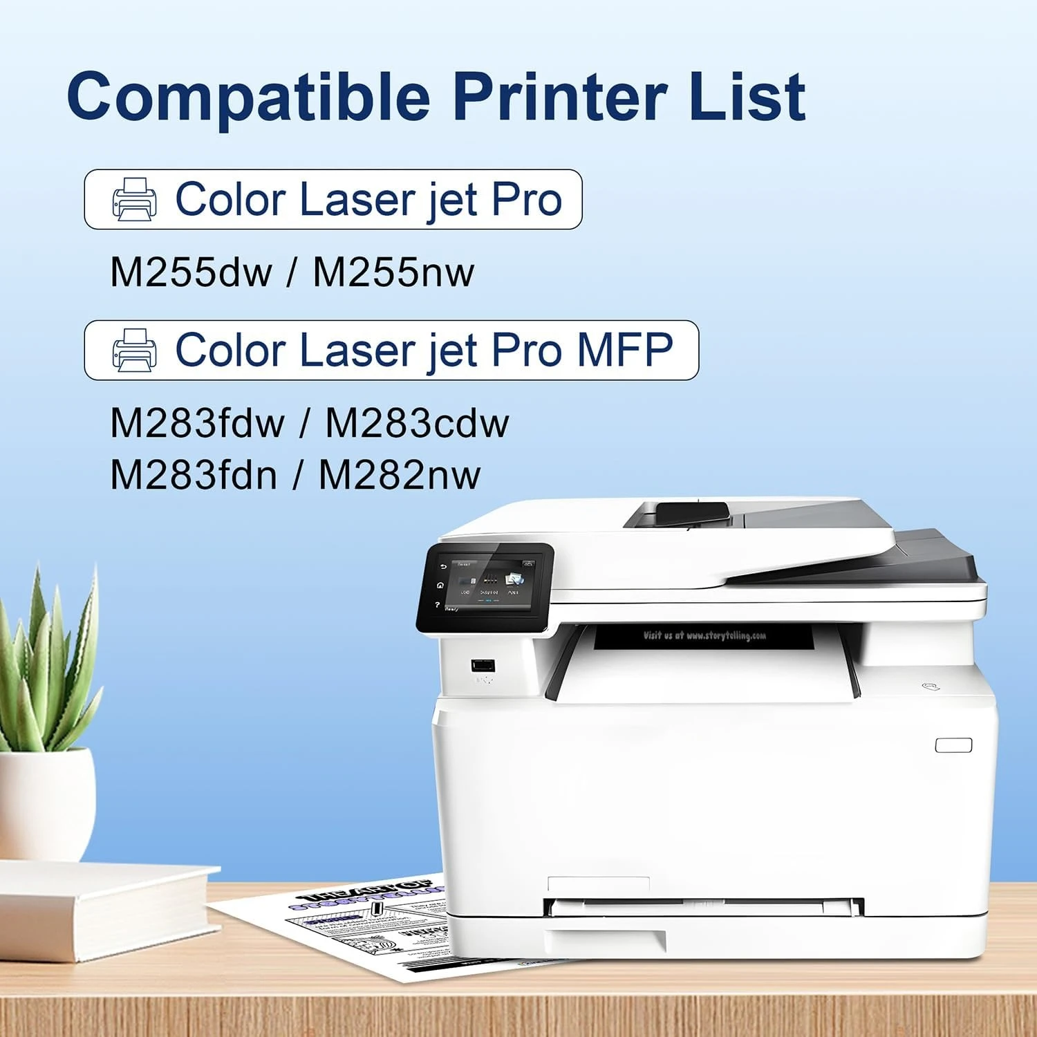 

206A Toner Cartridge 4 Pack (with Chip) Replacement for HP 206A 206X W2110A Toner Work for HP Color Laser Jet Pro