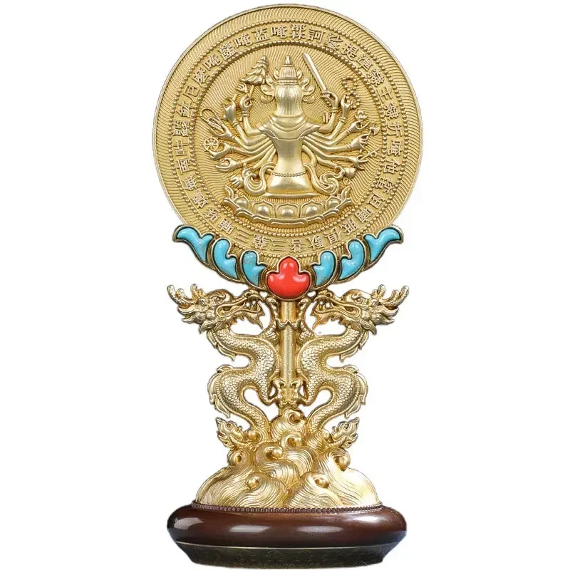 20cm Tibet buddhism Copper Quasi-mentioned Hokyo Cundī mirror statue sculpture Tantra Faqi large size