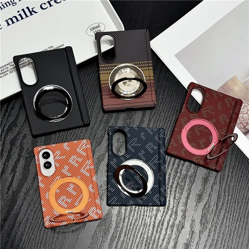Case for Samsung Galaxy Z Fold 7 8 Wide, Rotating Magnetic Magsafe Kickstand Carbon Fiber Shockproof Slim Fit ultra-thin Cover