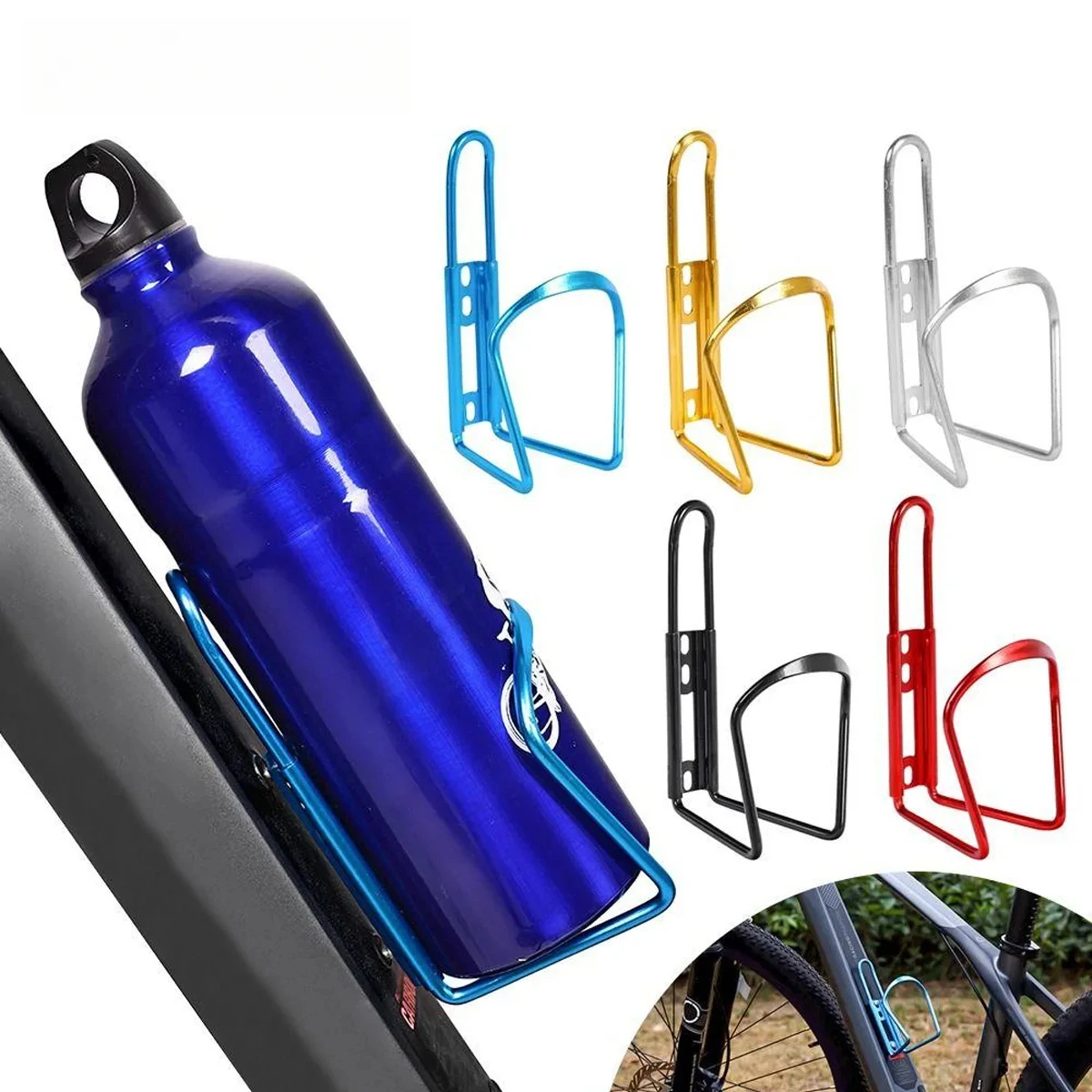 AliExpress NONE Aluminum Alloy Bicycle Bottle Holder Bike Kettle Cage Mountain Bike Water Cup Holder Drink Bottle Bracket Cycling Accessories