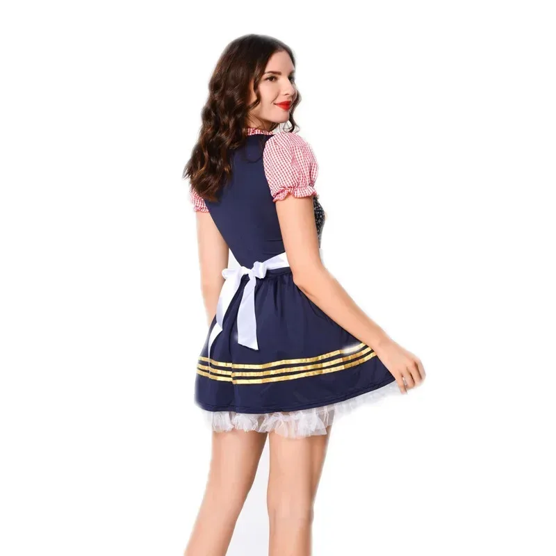Германия Октоберфест пивной костюм для девочек на Хэллоуин, баварская вечеринка, традиционное женское платье горничной-дирндль, lf[5