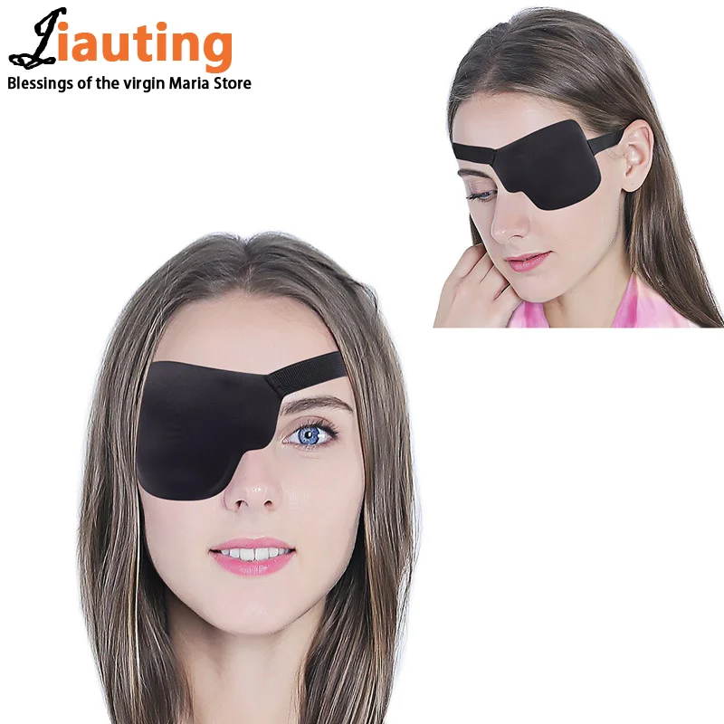 1PCS Black Single Eye Patch Adjustable 3D Foam Groove Eyeshades For Lazy Eyes Medical Use Concave Eye Patch