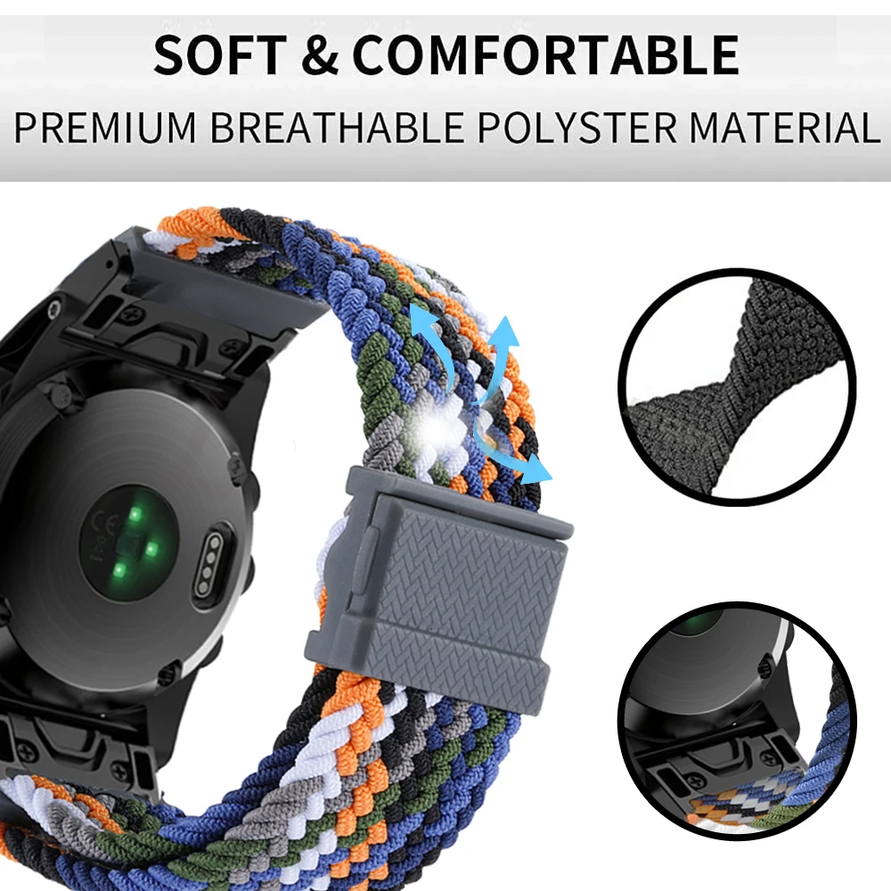 Correa de nailon de liberación rápida para reloj Garmin Fenix, pulsera de hebilla magnética, Easyfit, 7, 7X, 6, 6X Pro, 5, 5X Plus, 22, 26mm