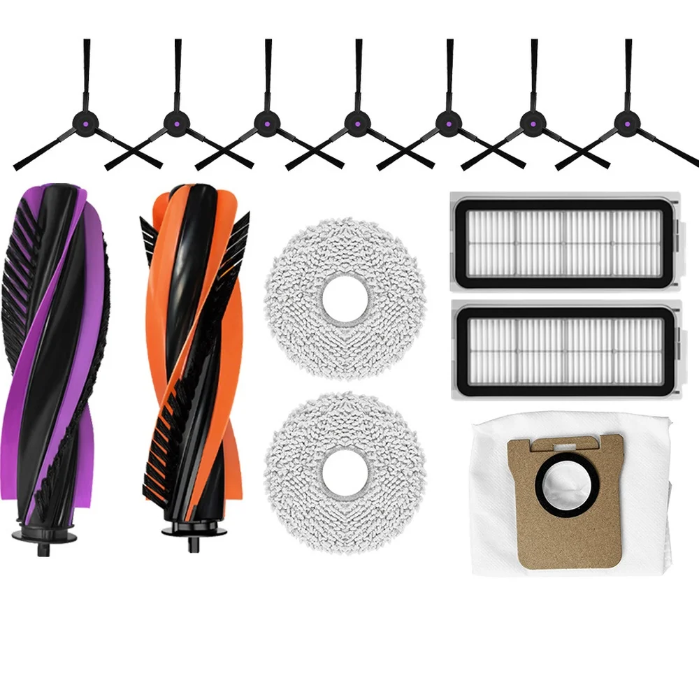 Effective Replacement Parts For Midea V12pro Jonr P20 Pro Robot Vacuum Main Brush Side Filter Mop Cloth Dust Bag Set