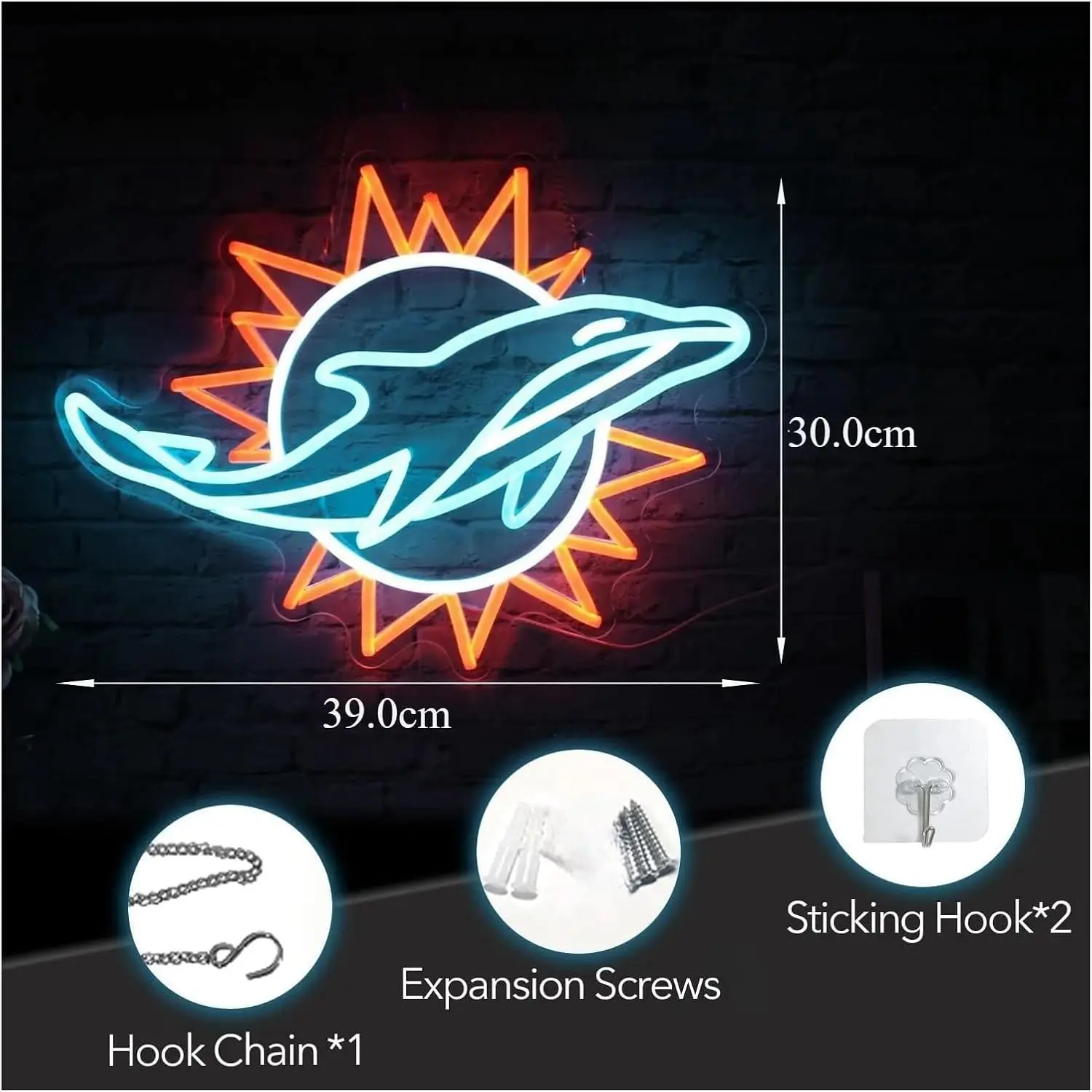ปลาโลมาป้ายนีออน USB หรี่แสงได้ Ultra Bright LED Neon Light Sign สําหรับห้องนอน Bar Club Party Room ตกแต่ง Light Up Sign