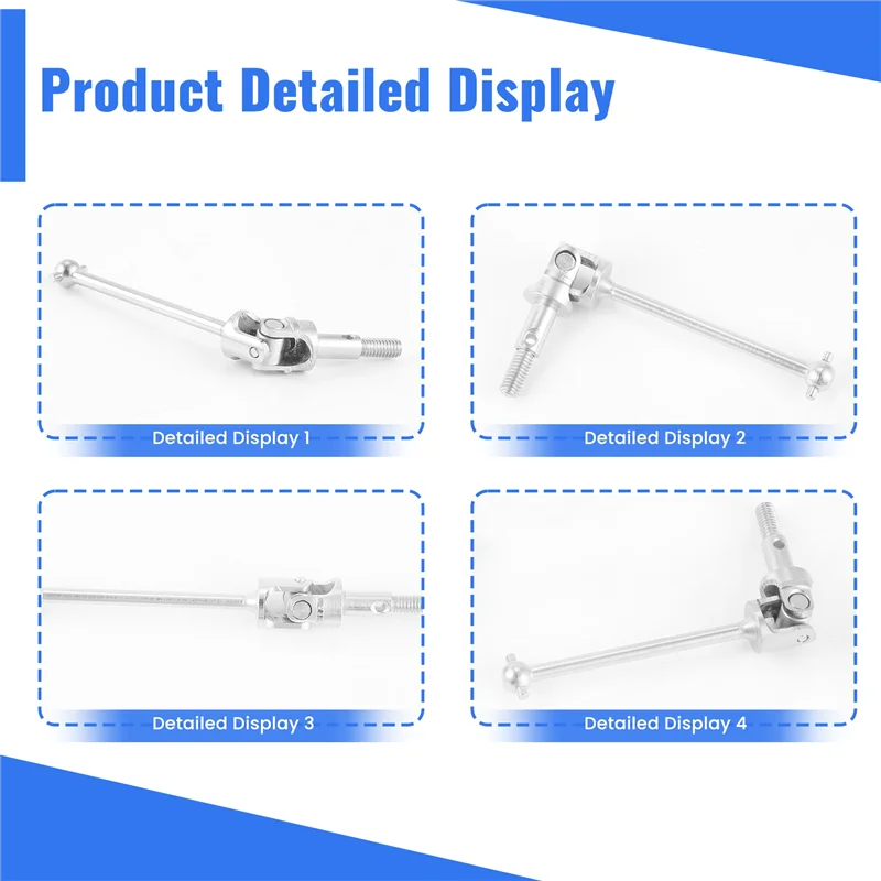 A63T-For HSP 1/10 Parts Upgrade 122015 2PCS Aluminum Universal Drive Joint Shaft For For HSP 94122/94101/94102 RC Car Parts