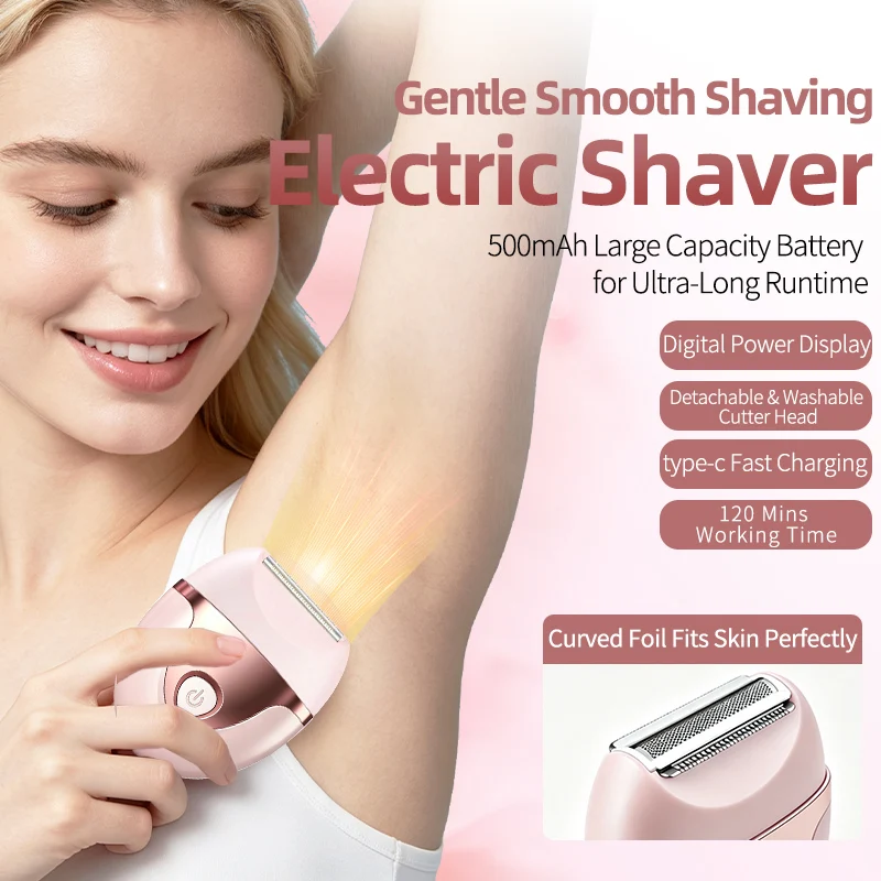 Rechargeable Women Electric Hair Shaver Oval Shape Portable Body Hair Remover Ladies Depilator For Underarm Leg Armpit Full Body