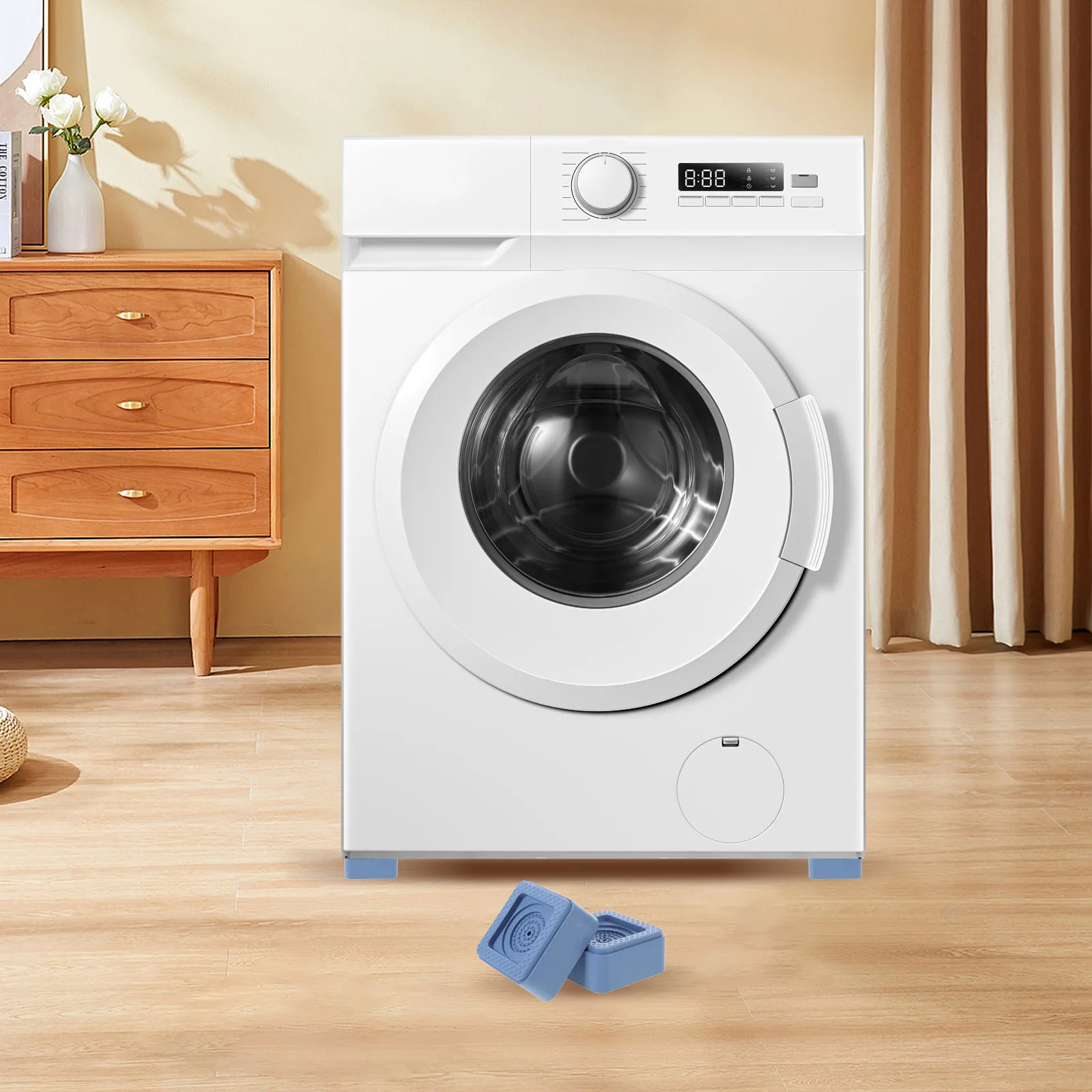

4Pcs Mobile Foot Pads Washing Machine Shockproof Base Anti-Slip Stabilizer Pads for Washer Refrigerator Heavy Furniture Reliable