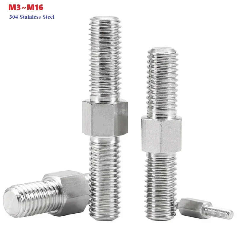 M3 M4 M5 M6 M8 M10 M12 M14 M16 304 Stainless Steel Hexagonal Positive And Negative Double Screws And Bolts Screw