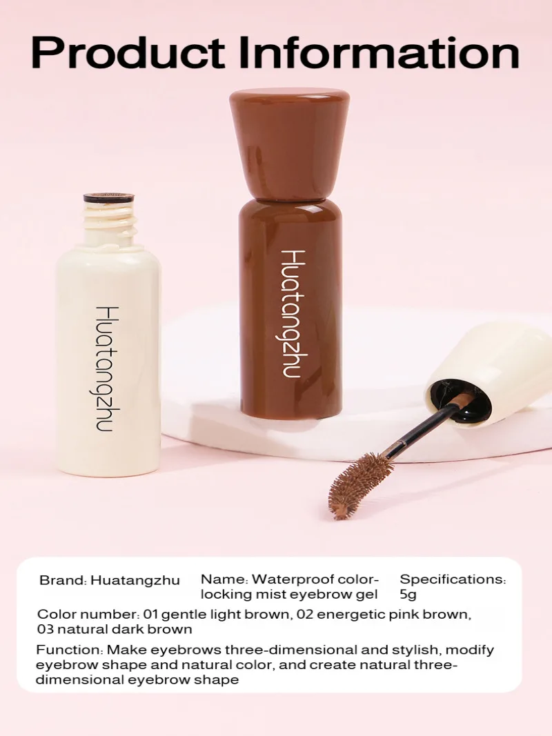 Matiz de sobrancelha natural de longa duração, à prova d'água, à prova de manchas, creme de estilo de sobrancelha, 3 cores, gel de tingimento de sobrancelha