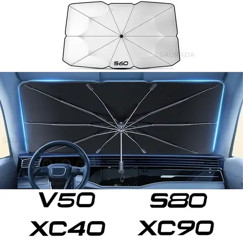 자동차 햇빛가리개 우산, UV 광선 반사판, 볼보 XC90 XC60 C30 S60 C70 XC40 V40 XC70 V60 V50 S80 S40 V90 S90 V70 용 자동차 액세서리