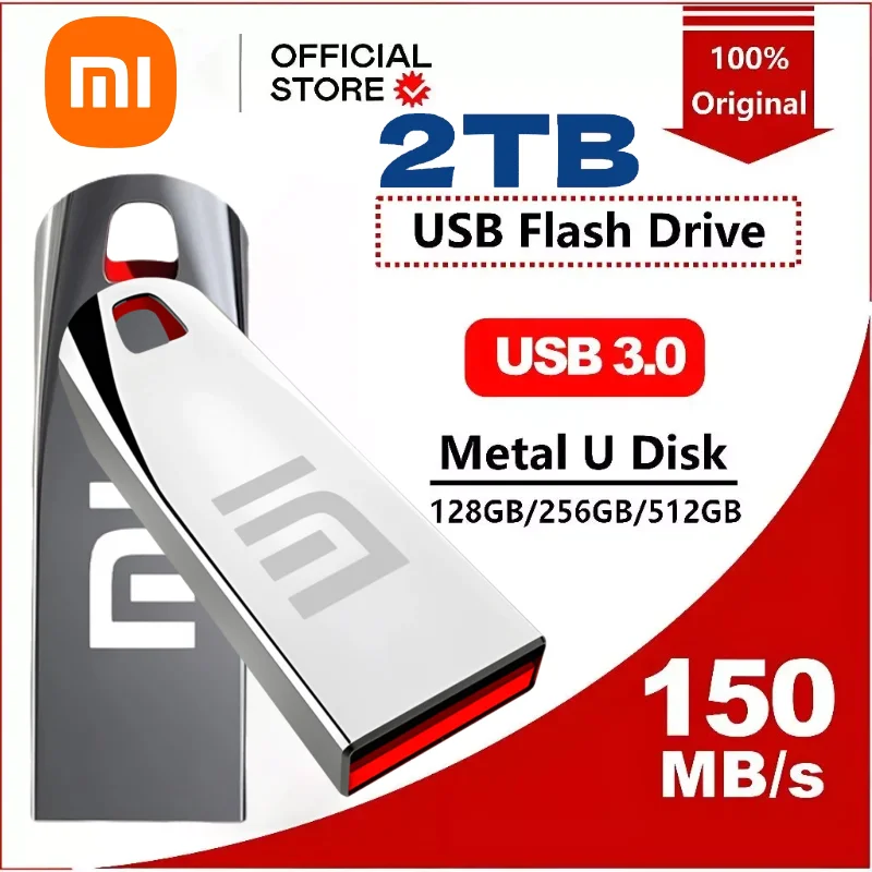 

XIAOMI оригинальный флэш-накопитель USB 3,1, 2 ТБ, высокоскоростной флэш-накопитель, 1 ТБ, металлический водонепроницаемый флэш-накопитель типа C для компьютерных устройств