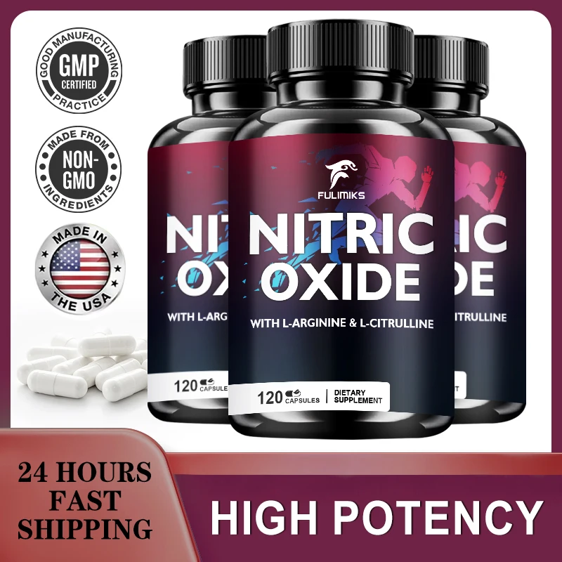 

Nitric Oxide - Men's Health Support Capsules,Contains Increase Muscle Strength, and Promote Blood Circulation, Muscle Growth