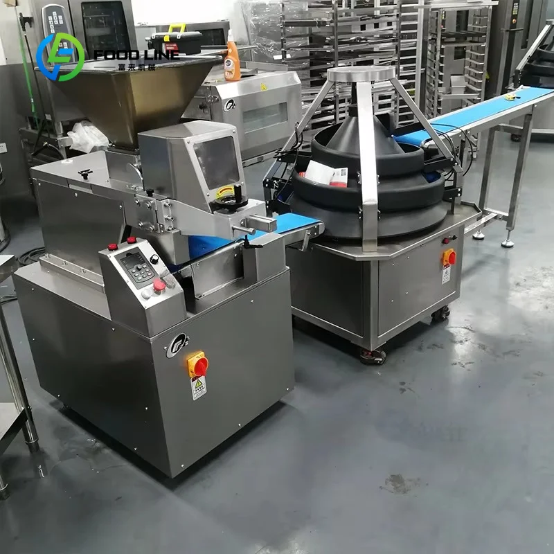Bakery Pizza Dough Processing Machine Custom High Efficiency Automatic Dough Divider and Ball Shaping Rounder Equipment