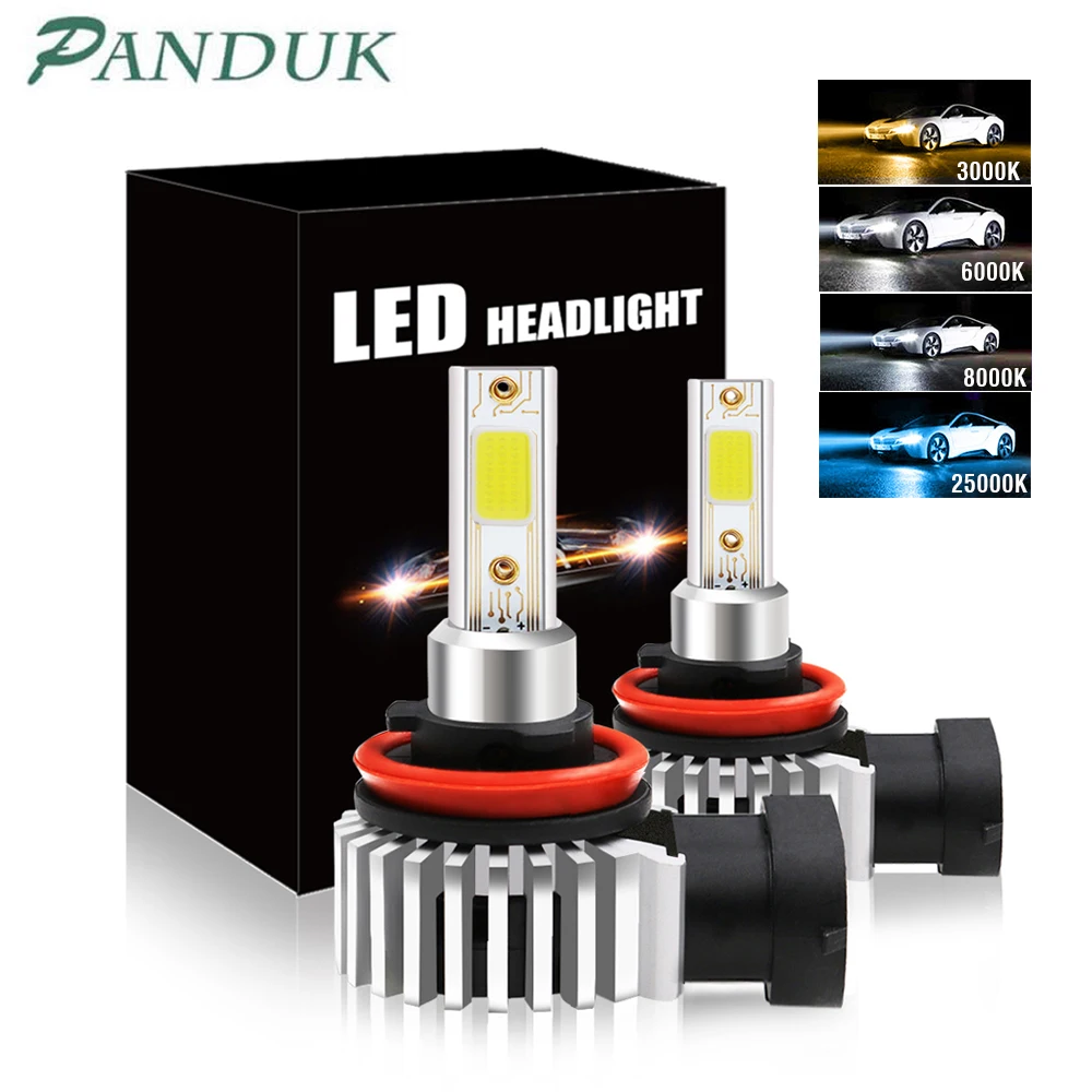 PANDUK 2Pcs H7 LED H4 Bulb Car LED Headlight H11 H1 H8 H3 H9 9005 9006/HB4 Hi-Lo Beam 60W 12000LM Auto Headlamp LED Fog Light