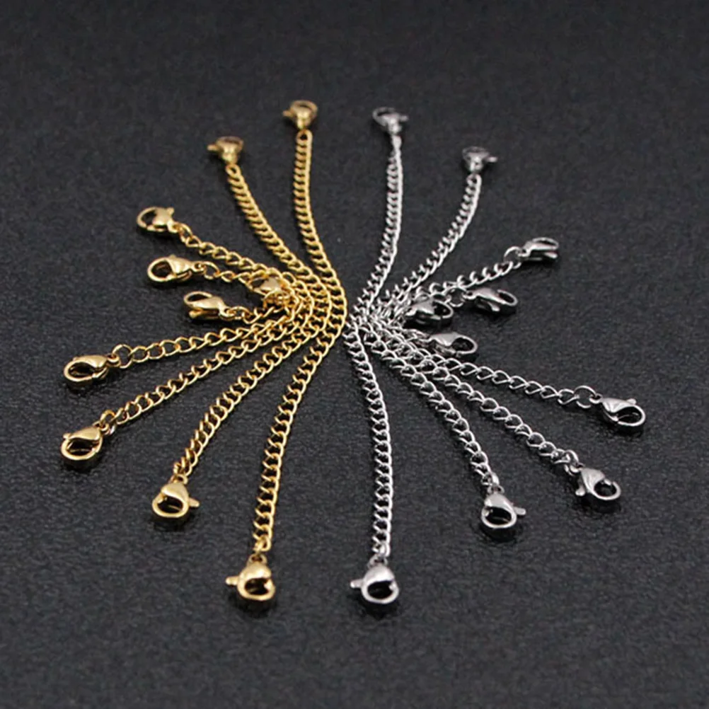 5 PCS Necklace Extension Chain Bracelet Extender Chains Double Head with Lobster Clasp at Both Ends