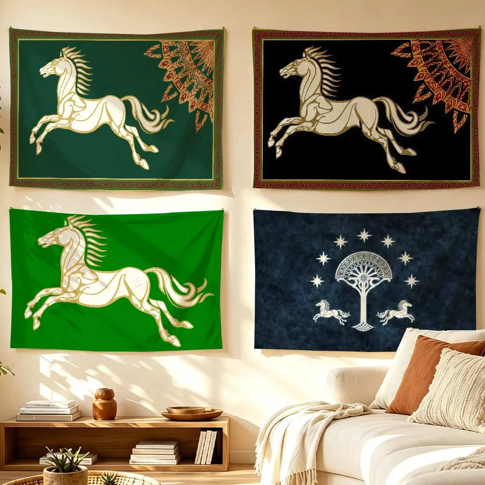 Nation the Kingdom of Rohan flag Room Decoration Wall Tapestry Hanging Aesthetic Bedrooms Advertising Banner