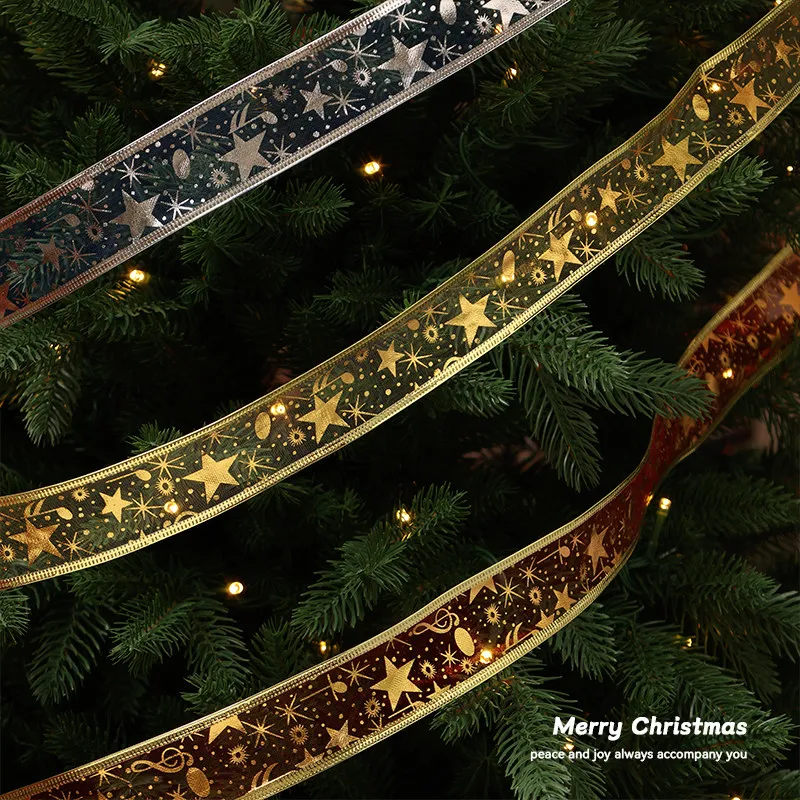 Soft Texture Xmas Webbing Ribbon Easy to Tie and Hang for Warm Home Christmas Scene Atmosphere Creation
