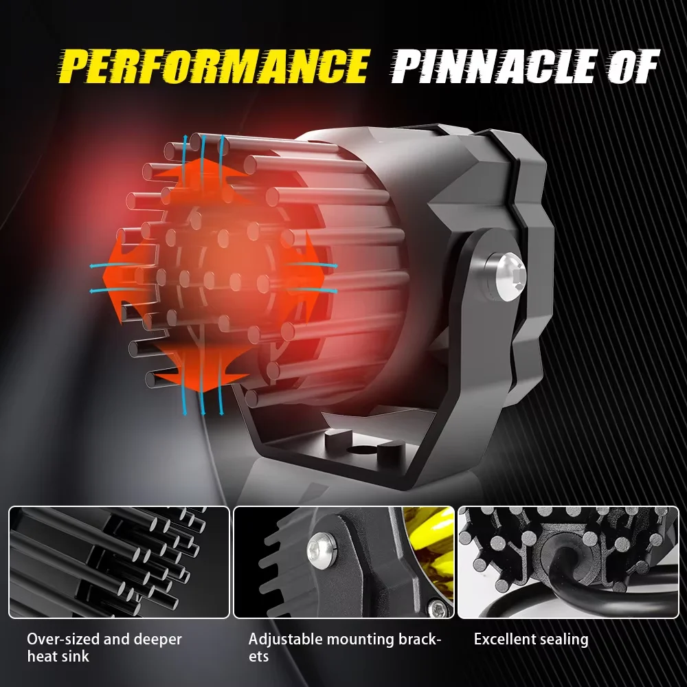 3 Inch 40W White Amber Yellow Led Foglamp Auxiliaries De Focos Led 4x4 Luces Para Carros 4x4 1pc