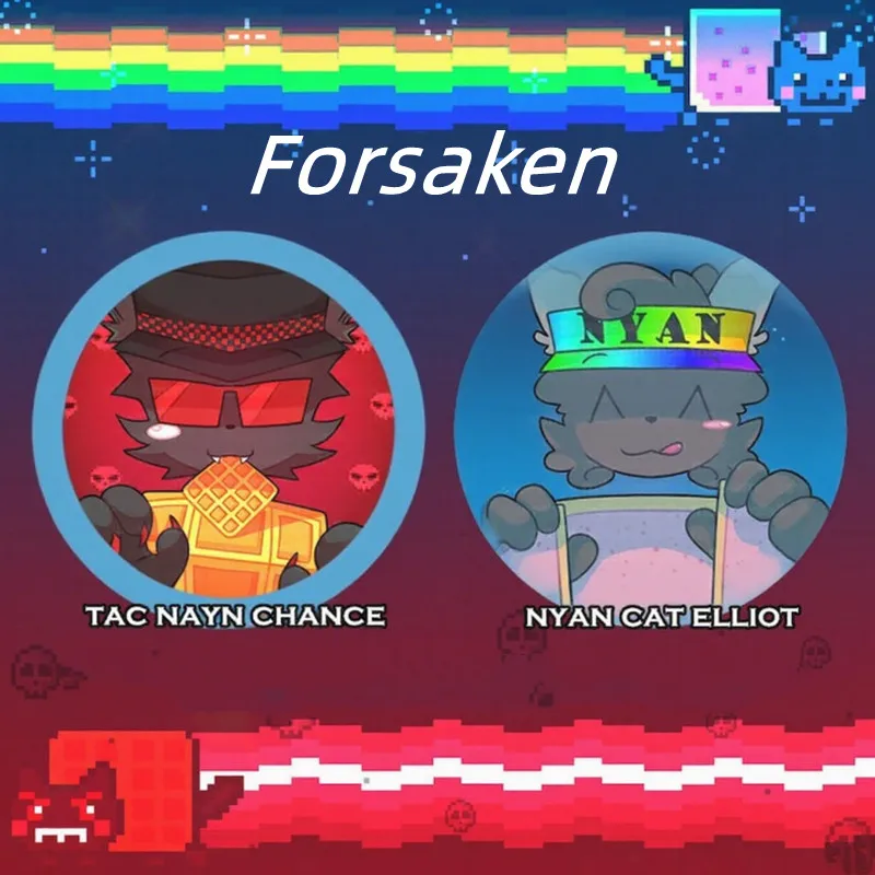 Пуговицы Forsaken — Tac Nayn Chance, Nyan Cat Elliot, значок персонажа с милой мультяшной игрой