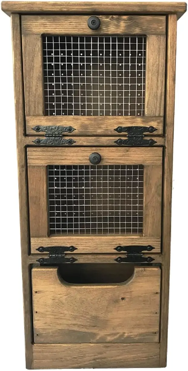 

Корзина для овощей с плоской крышкой из орехового дерева