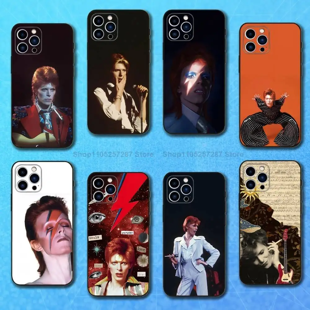 

Hot D-DAVID B-BOWIE Singer For iPhone 13,17,11,12,16,14,15,Plus,Pro Max,XS,X,XR,SE,Mini,8,7,Soft Silicone Black Phone Case