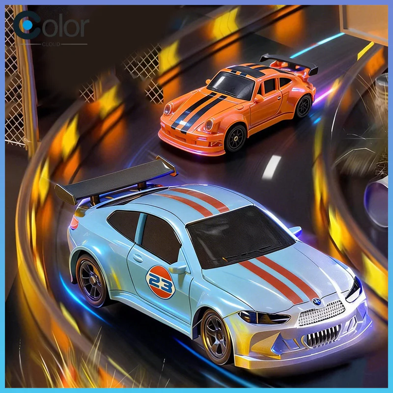 

Kongxibeier Mini Rc Drift Car 2.4ghz Alloy Remote Control Car Full Proportion Throttle Controllable Lights Desktop Kids Boys Toy